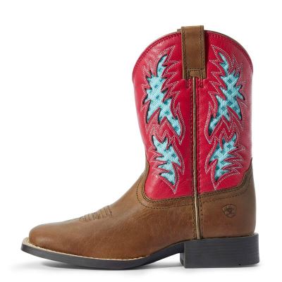 Ariat Cowboy VentTEK - Western Laarzen Bruin / Roze Kinderen - 34491-433